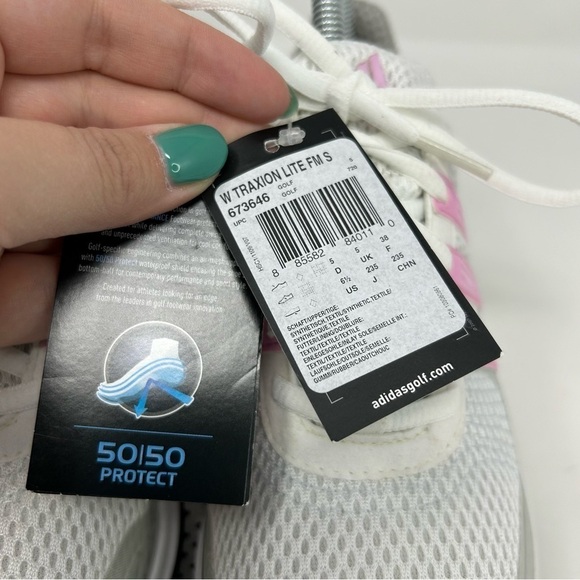 Adidas Pink, White & Gray Traxion Lite FM S Golf Shoes Size 6.5 Outdoors Summer - Picture 16 of 16